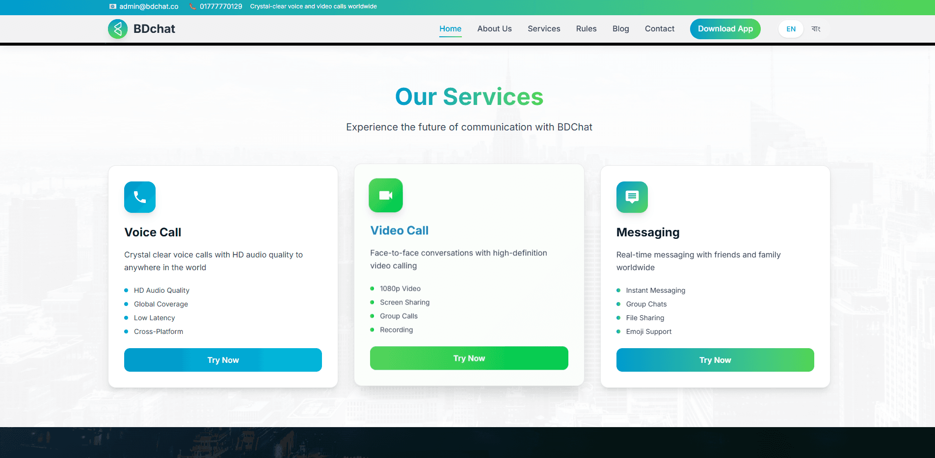 BDChat — Communication Platform portfolio additional view — Fredocloud Dubai UAE