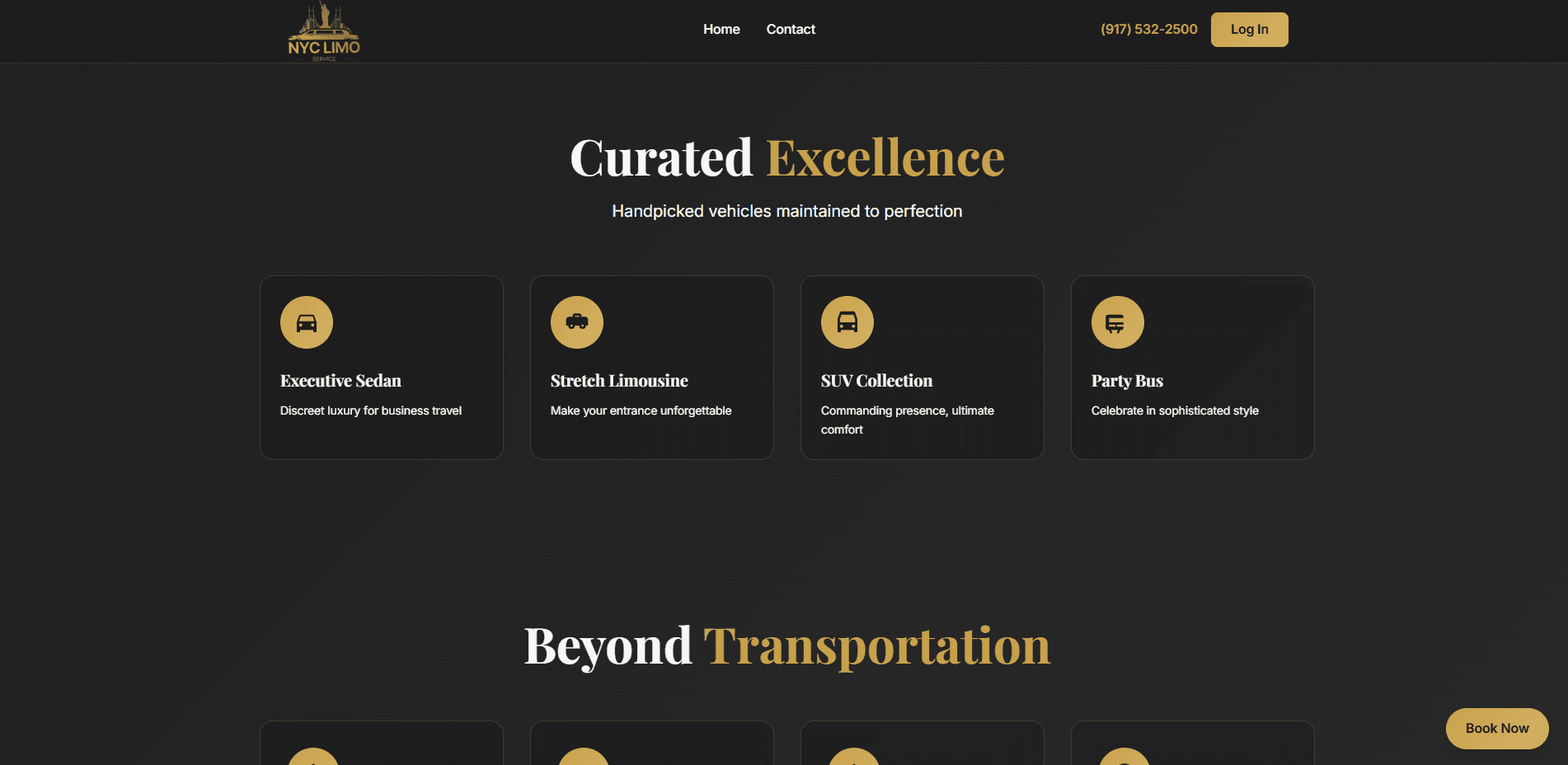 NYC Limo Service — Luxury Transportation full page mockup — Fredocloud Dubai UAE